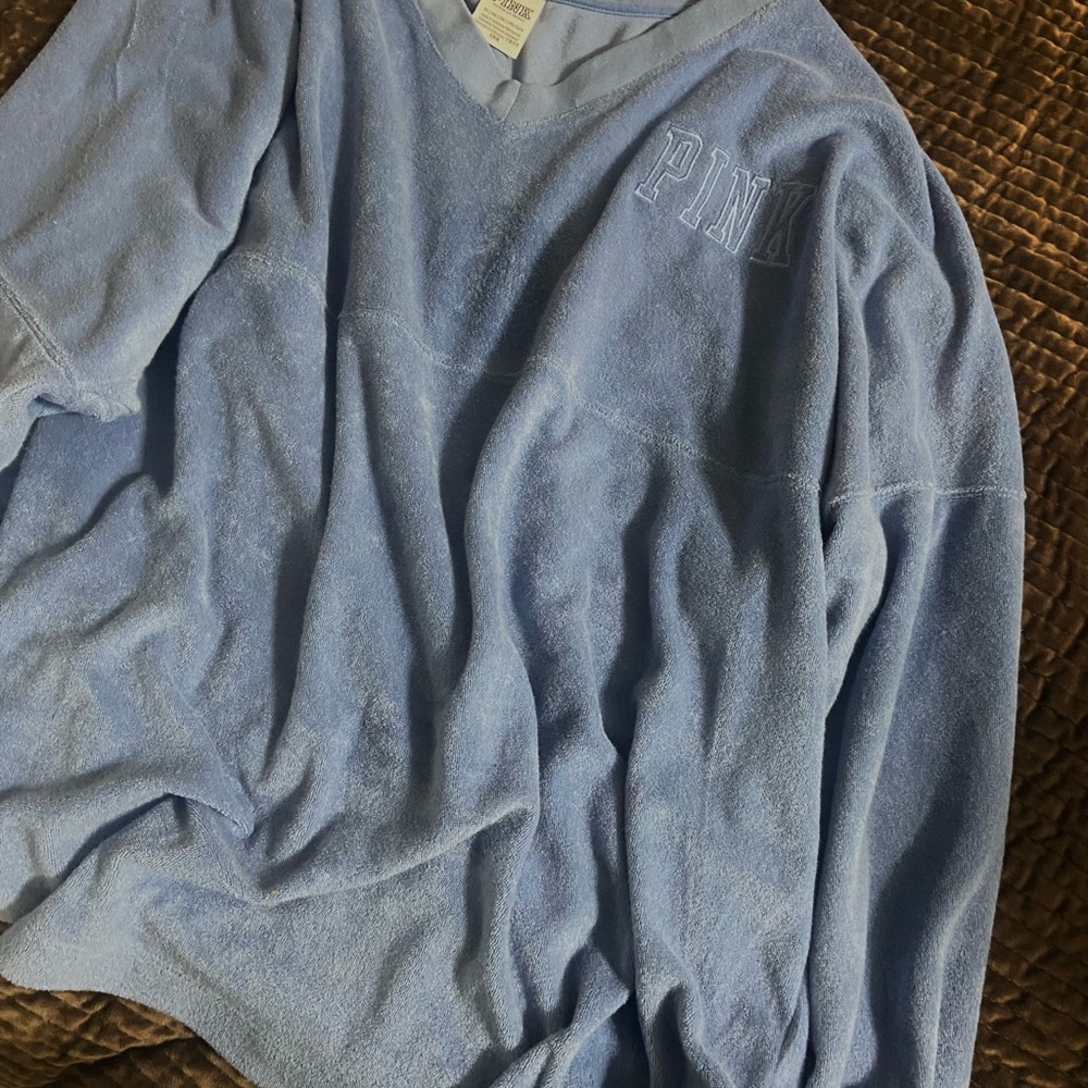 PINK Victoria's Secret Light Blue V-Neck Sweater